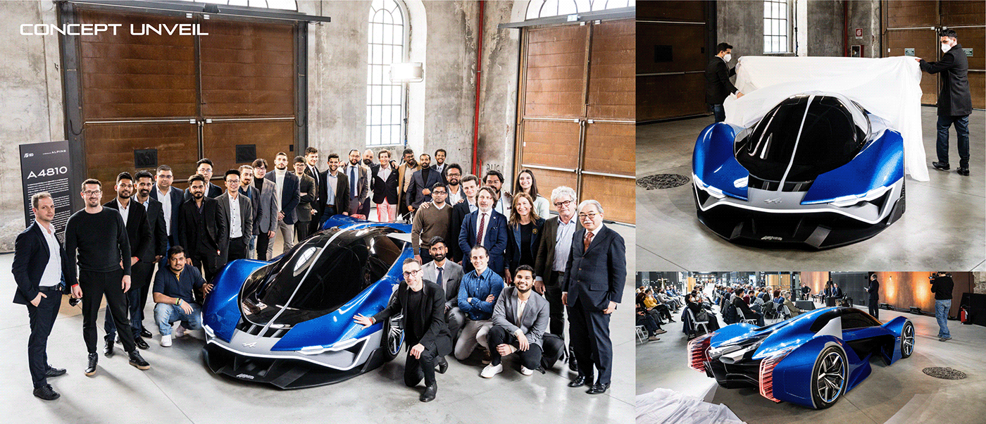 Sports car，Alpine，Hand drawn，Automobile design，