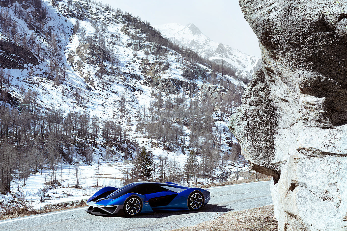 Sports car，Alpine，Hand drawn，Automobile design，