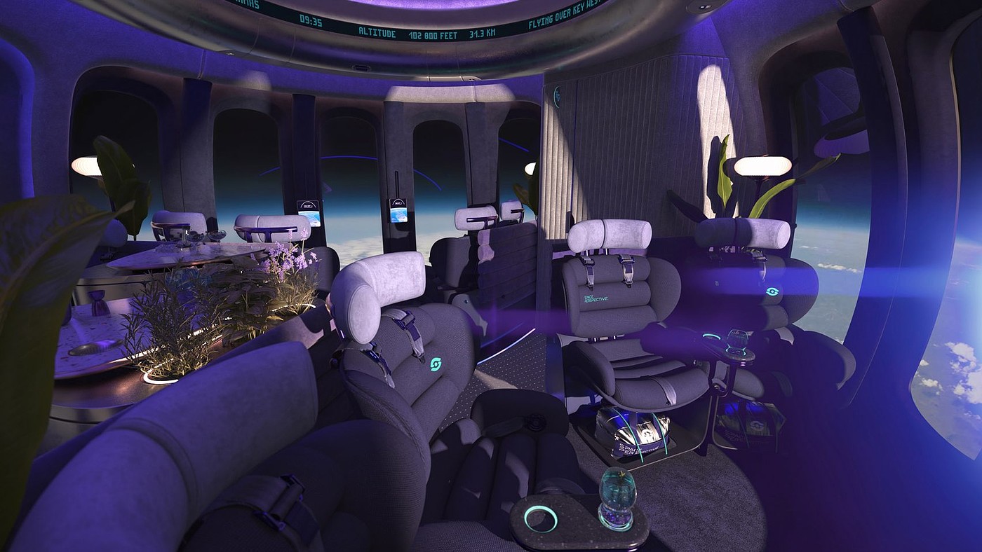 太空休息室，space lounge，休闲式旅行舱，太空餐厅，