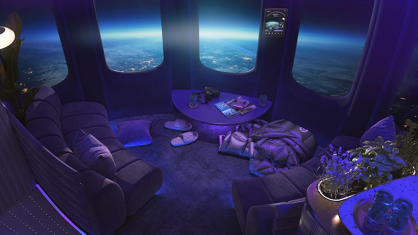 太空休息室，space lounge，休闲式旅行舱，太空餐厅，