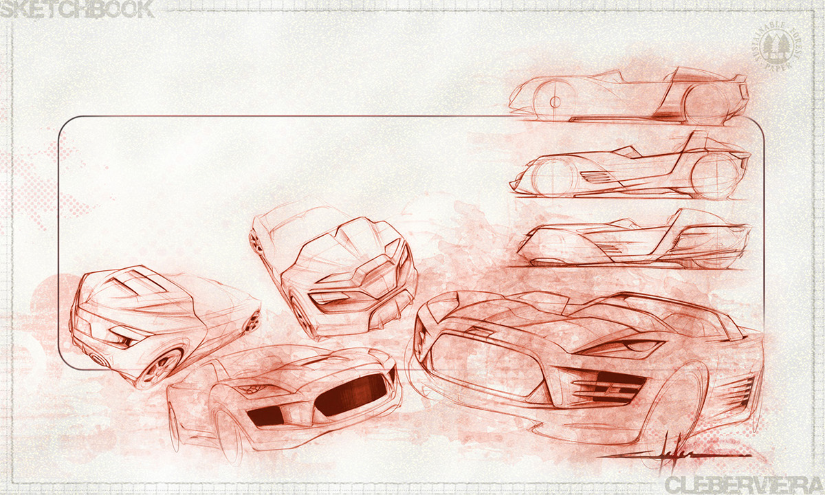 automobile，Interior，Exterior decoration，modelling，Hand drawn，draft，meter，