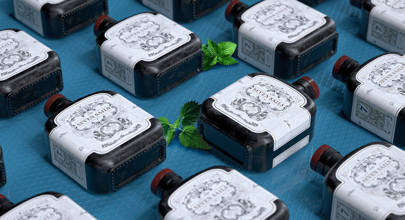 RUM，Rum marketing，cgi，Rendering renderings，packing design，The wine bottle，