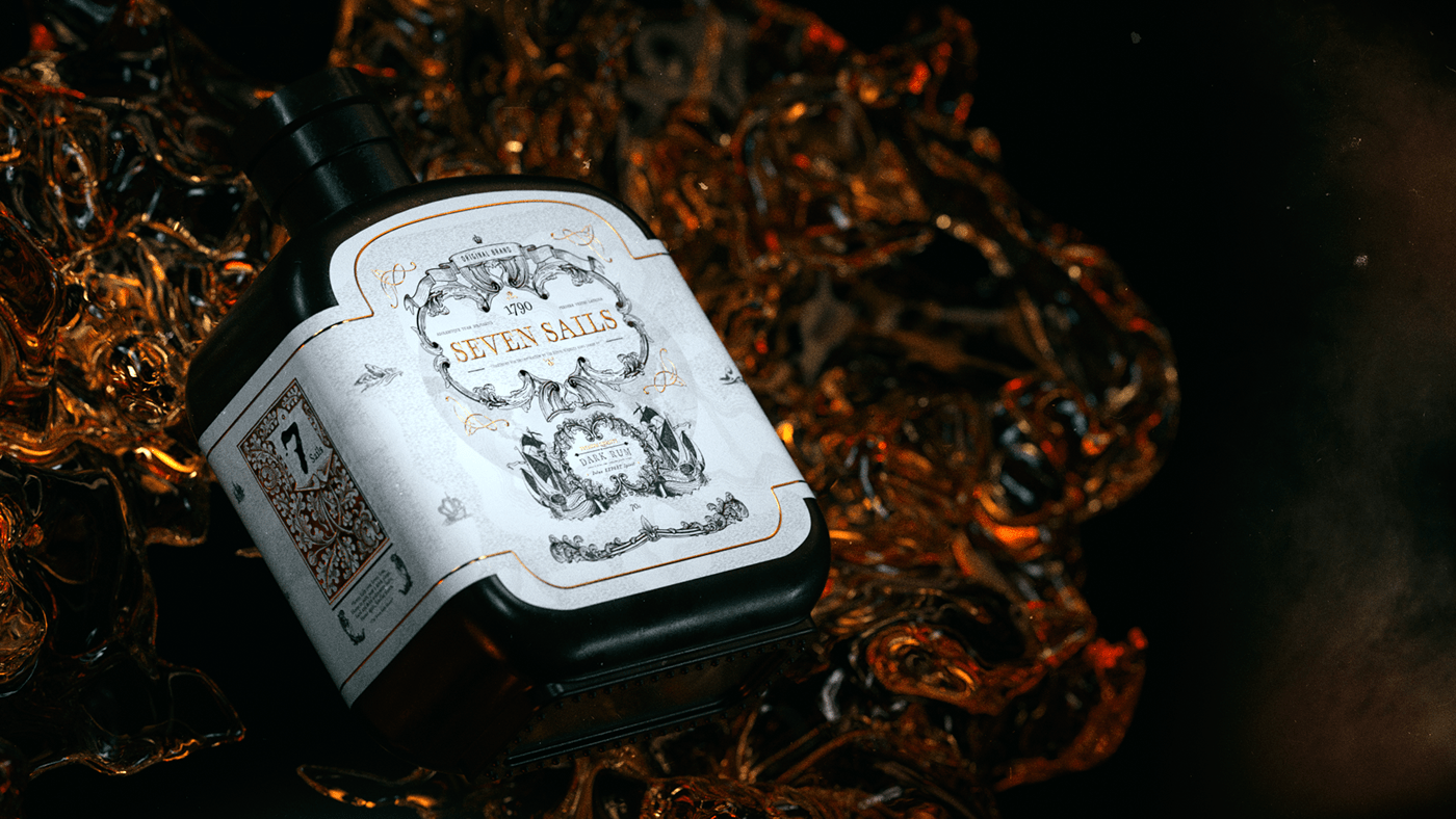 RUM，Rum marketing，cgi，Rendering renderings，packing design，The wine bottle，