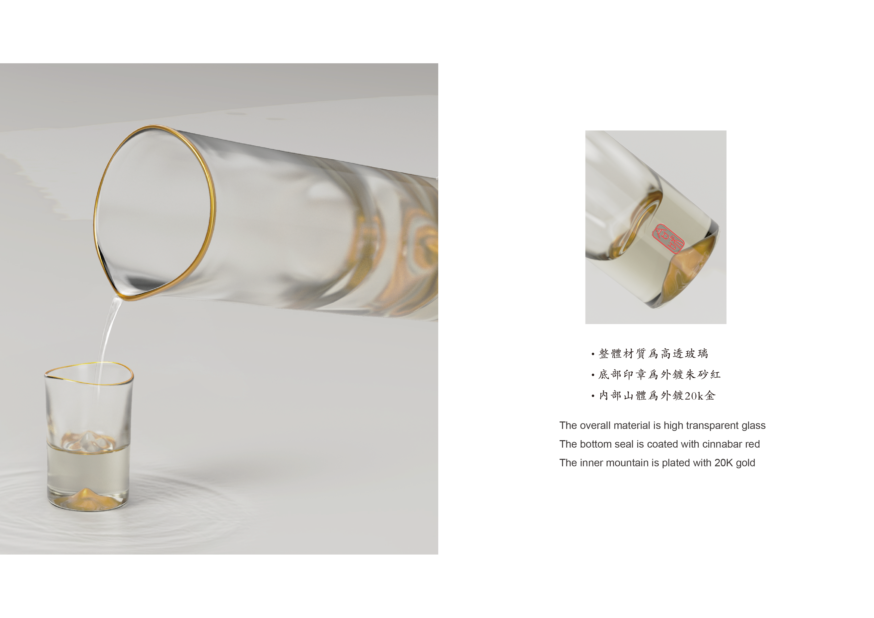 Wine utensils, cups, glass, black pottery, gilt, Zen, ripples，