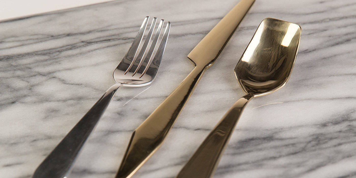 餐具，产品设计，Brass，黄铜，3d design，刀叉设计，
