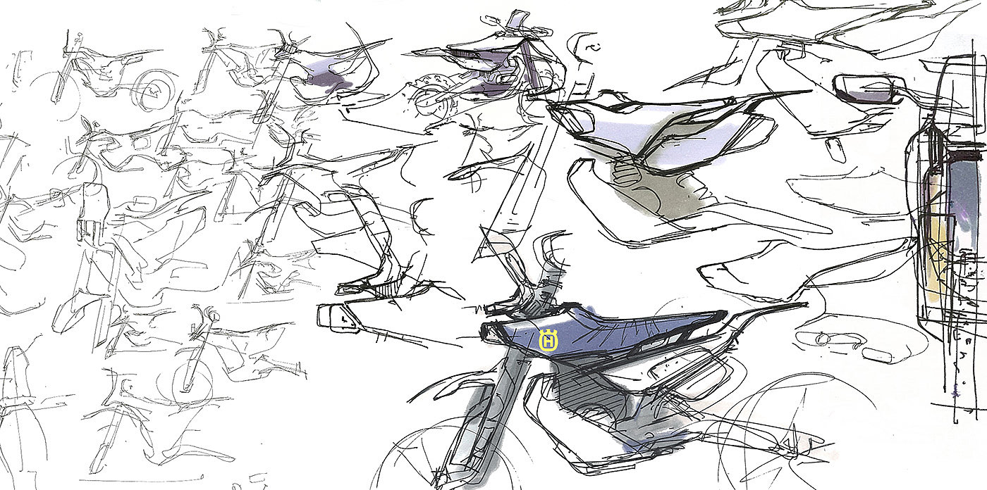 motorcycle，Cool，Hand drawn，
