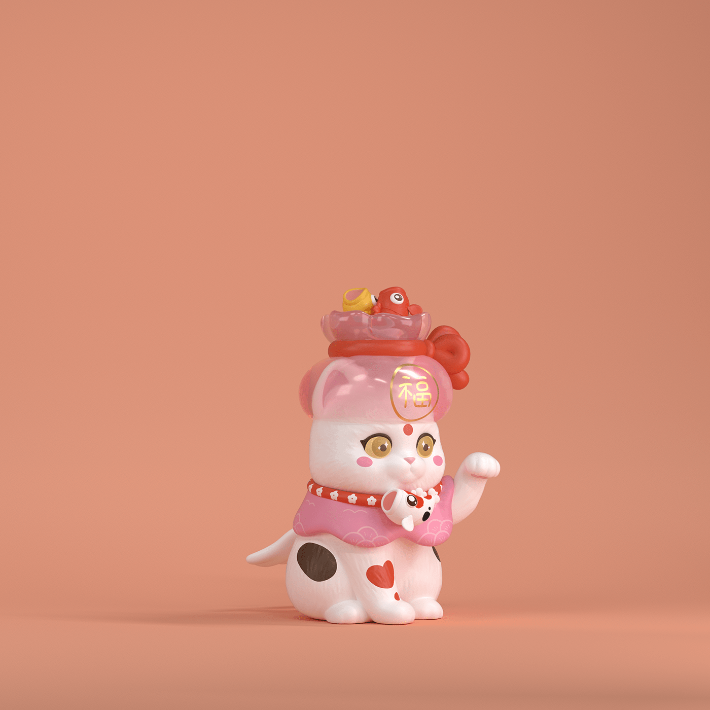 koi，cat，artfigure，Cartoon characters，Character image，