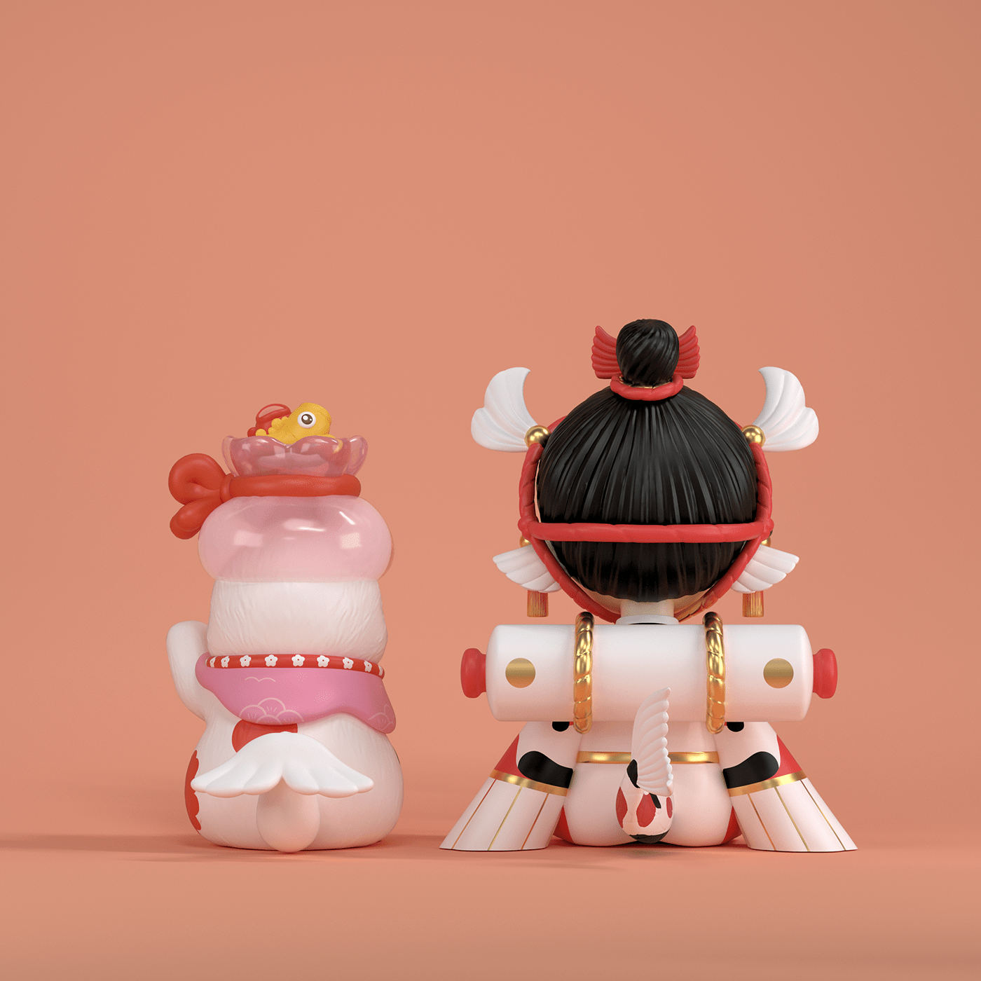 koi，cat，artfigure，Cartoon characters，Character image，