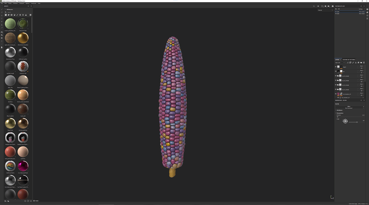 Rainbow corn，Glass，gemstone，modeling，Render，