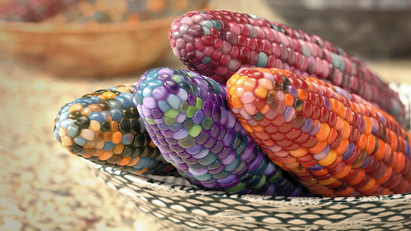 Rainbow corn，Glass，gemstone，modeling，Render，