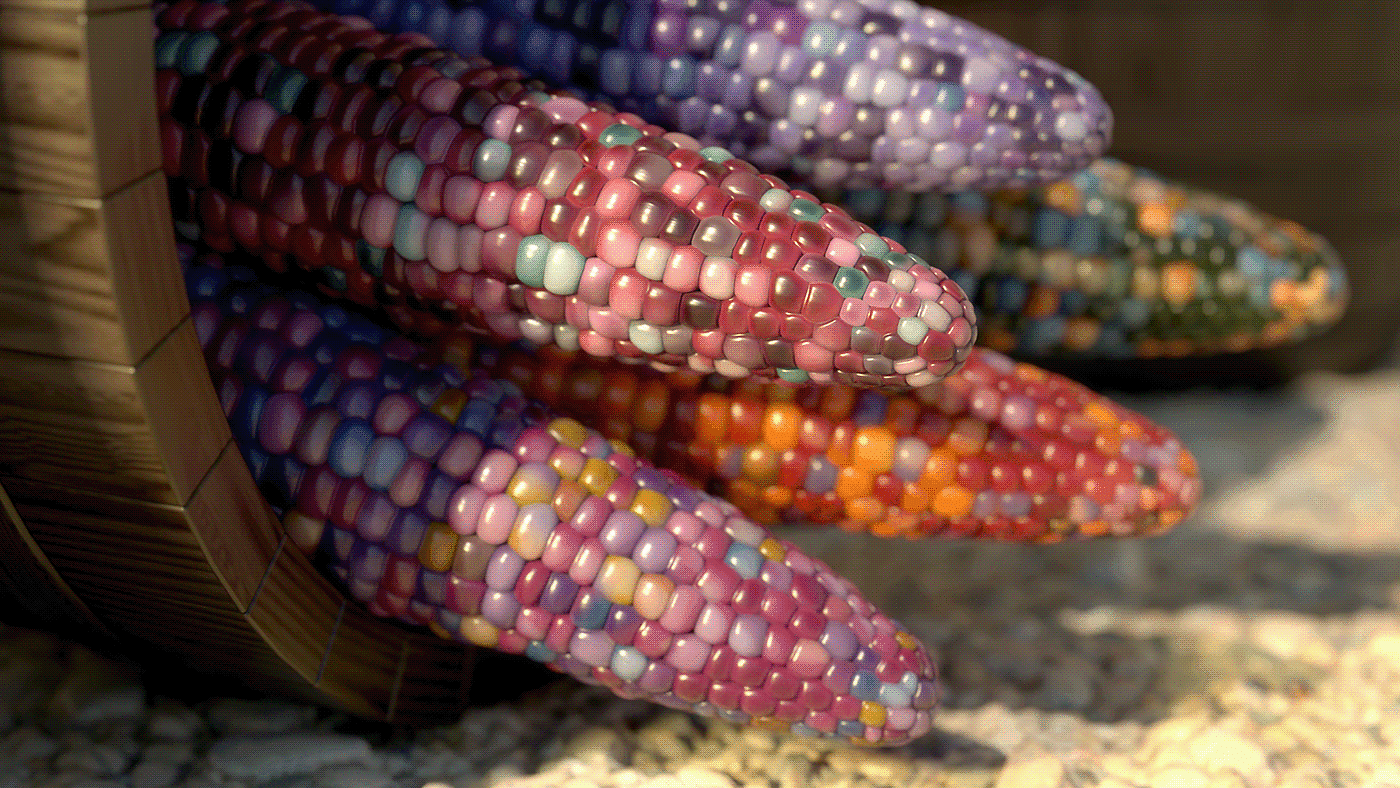 Rainbow corn，Glass，gemstone，modeling，Render，