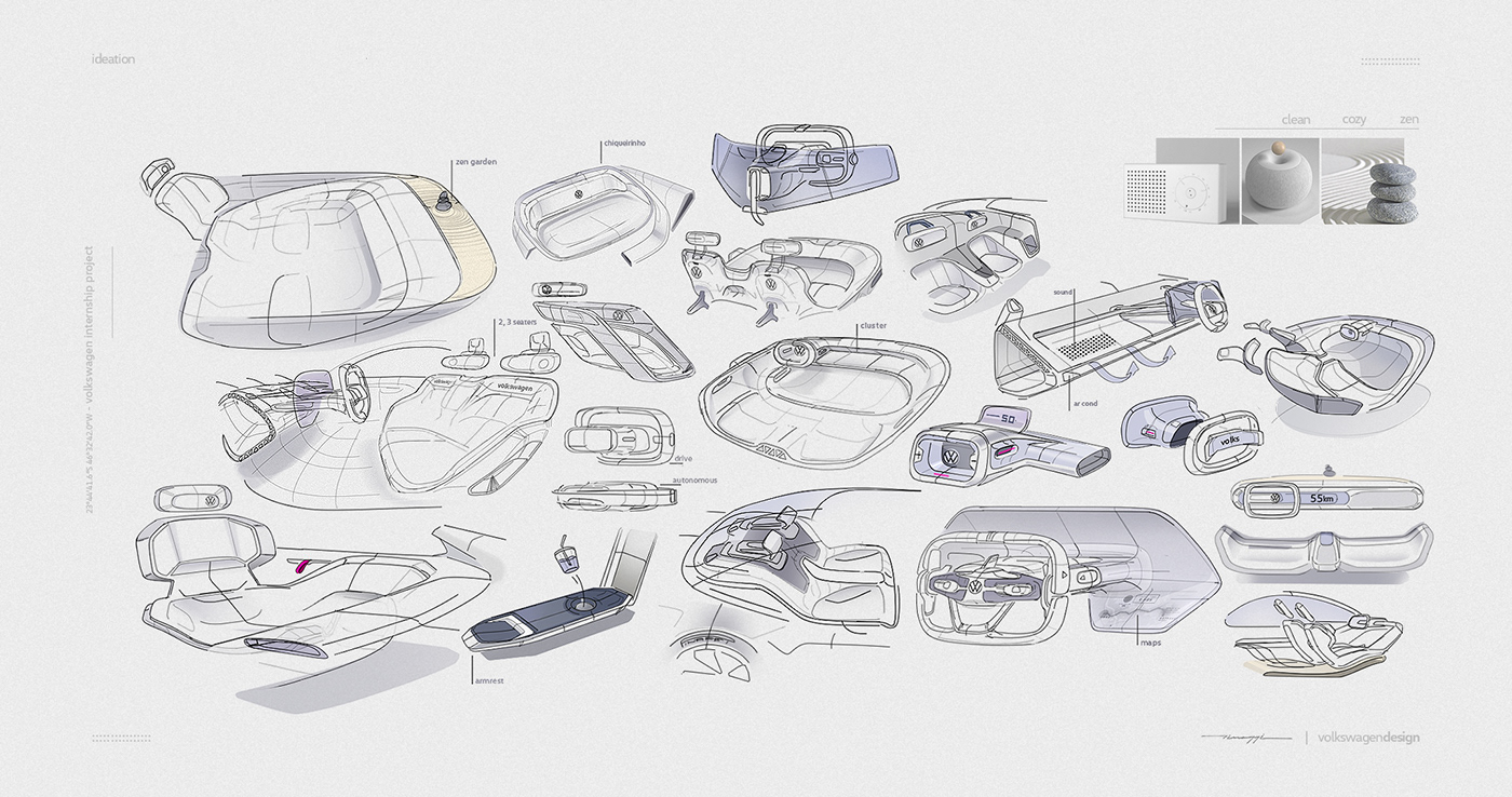 Filipe Pinaffi，automobile，Bolacha，conceptual design，Interior design，Minimalist design ，