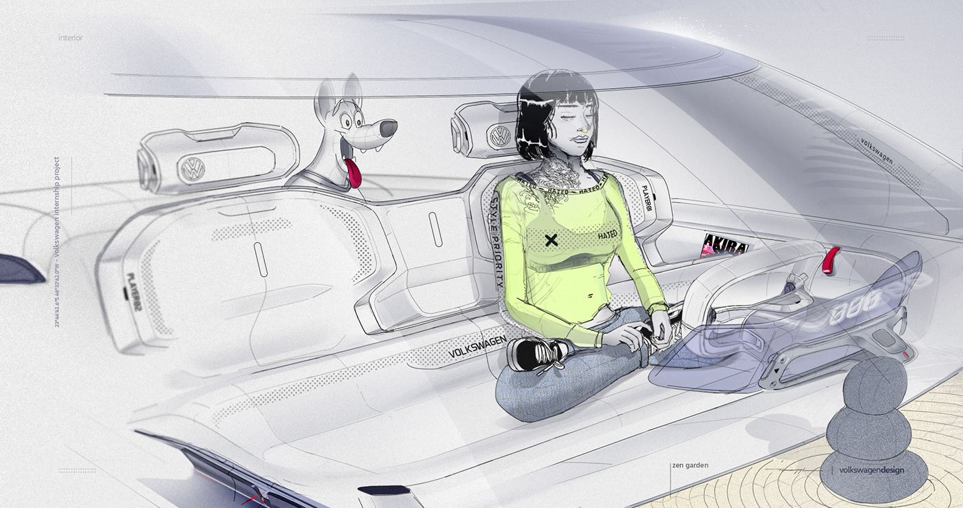 Filipe Pinaffi，automobile，Bolacha，conceptual design，Interior design，Minimalist design ，