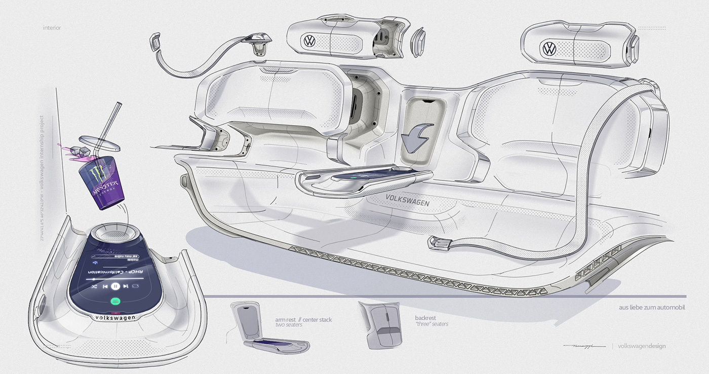 Filipe Pinaffi，automobile，Bolacha，conceptual design，Interior design，Minimalist design ，