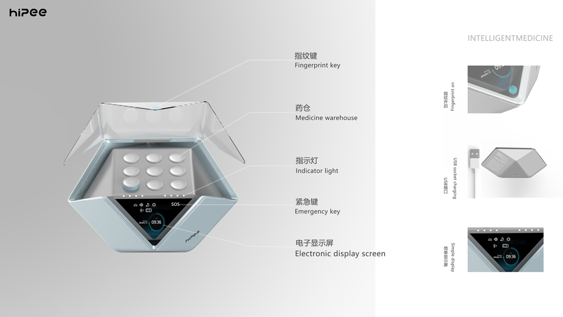 industrial design，product design，Intelligent medicine box，