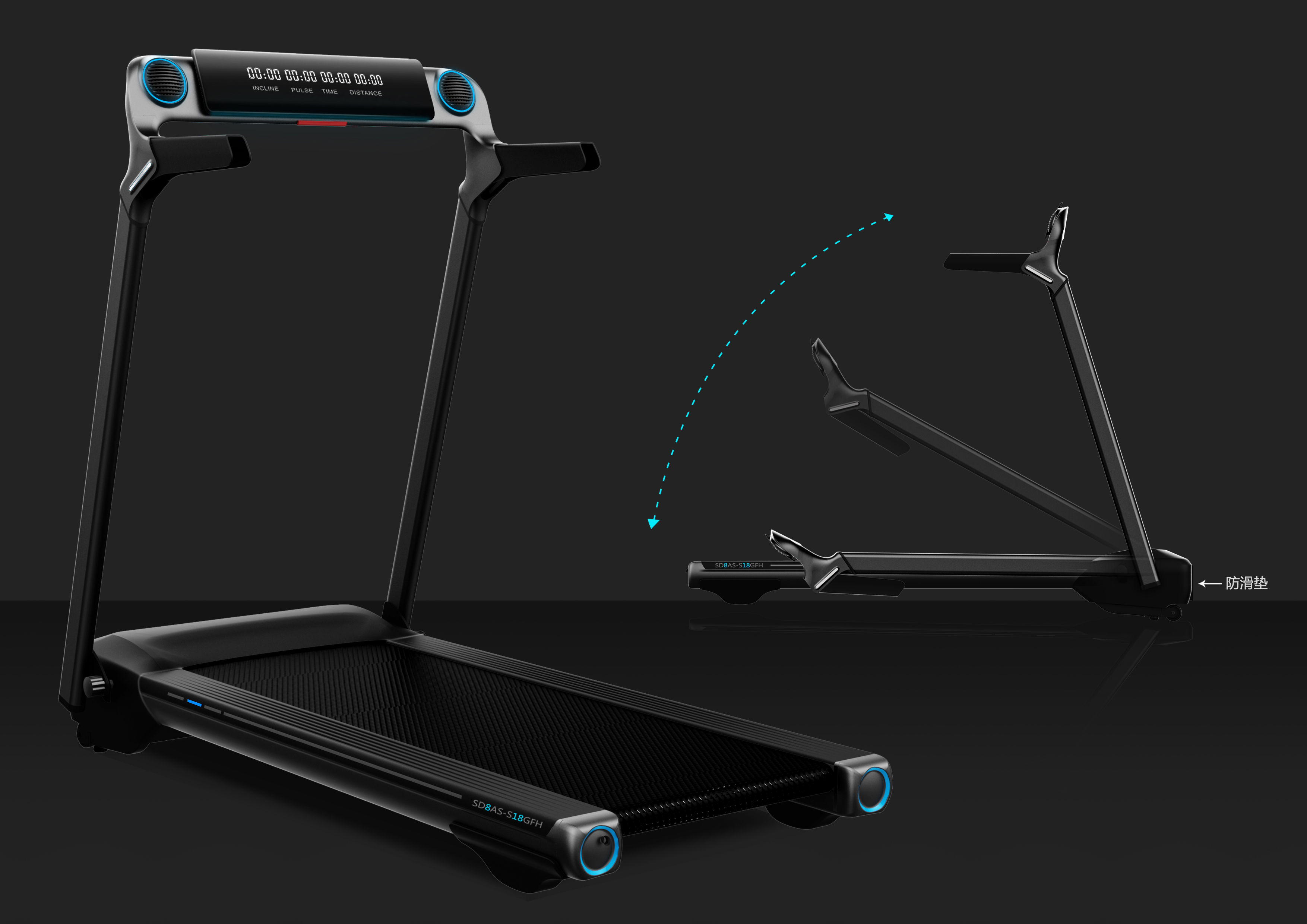 Treadmill，Sports equipment，Health equipment，Treadmill-free installation，Folding treadmill，