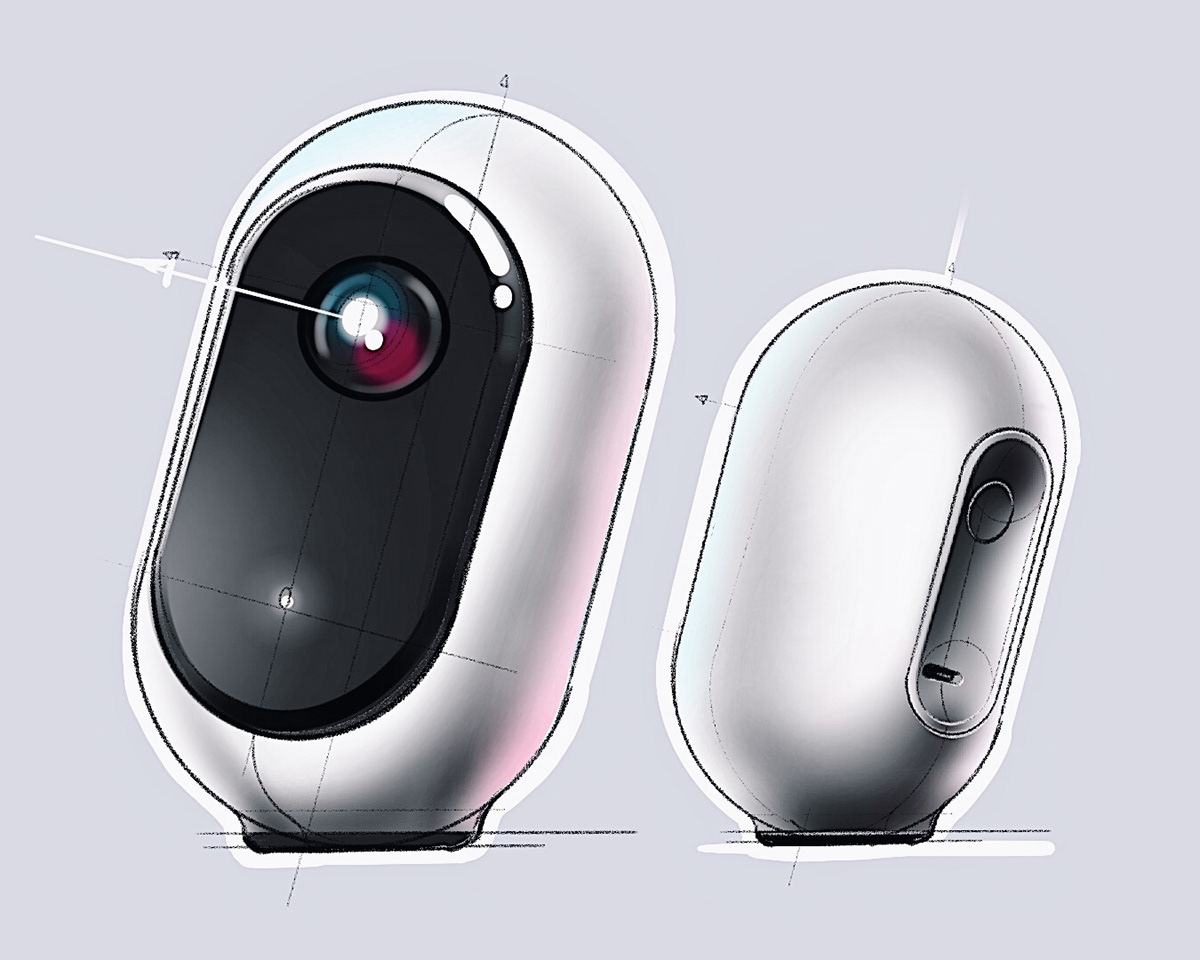 monitor，technology，intelligence，Design，design，Video camera，Pod shape，Pink，