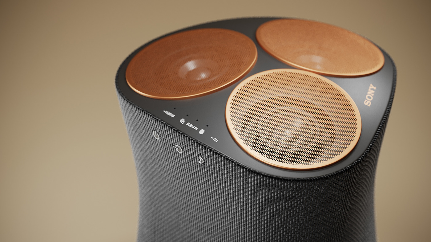 Sony，loudspeaker box，cgi，3D modeling，Render，Speaker design，
