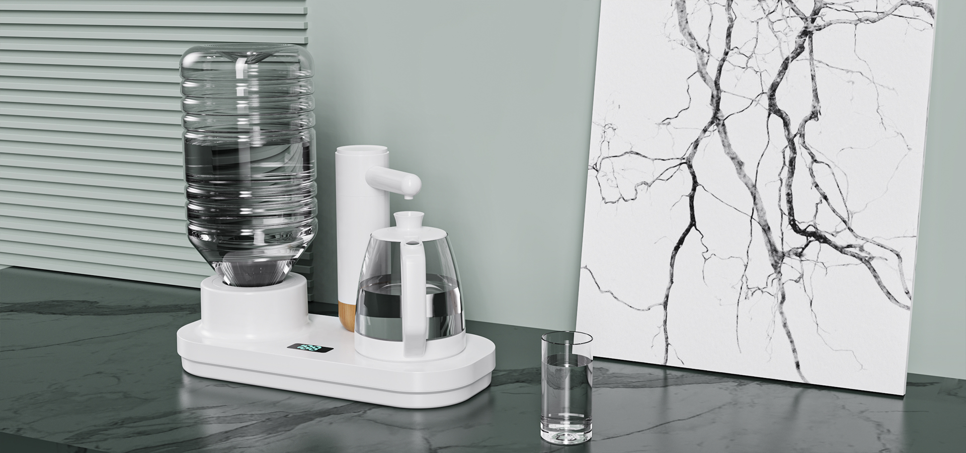 Water dispenser，small home appliances，product design，Desktop tea bar machine，