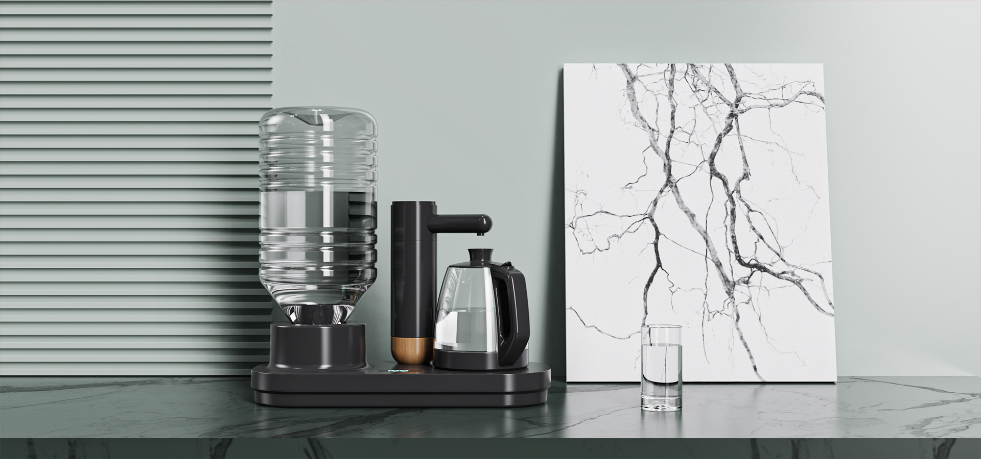 Water dispenser，small home appliances，product design，Desktop tea bar machine，