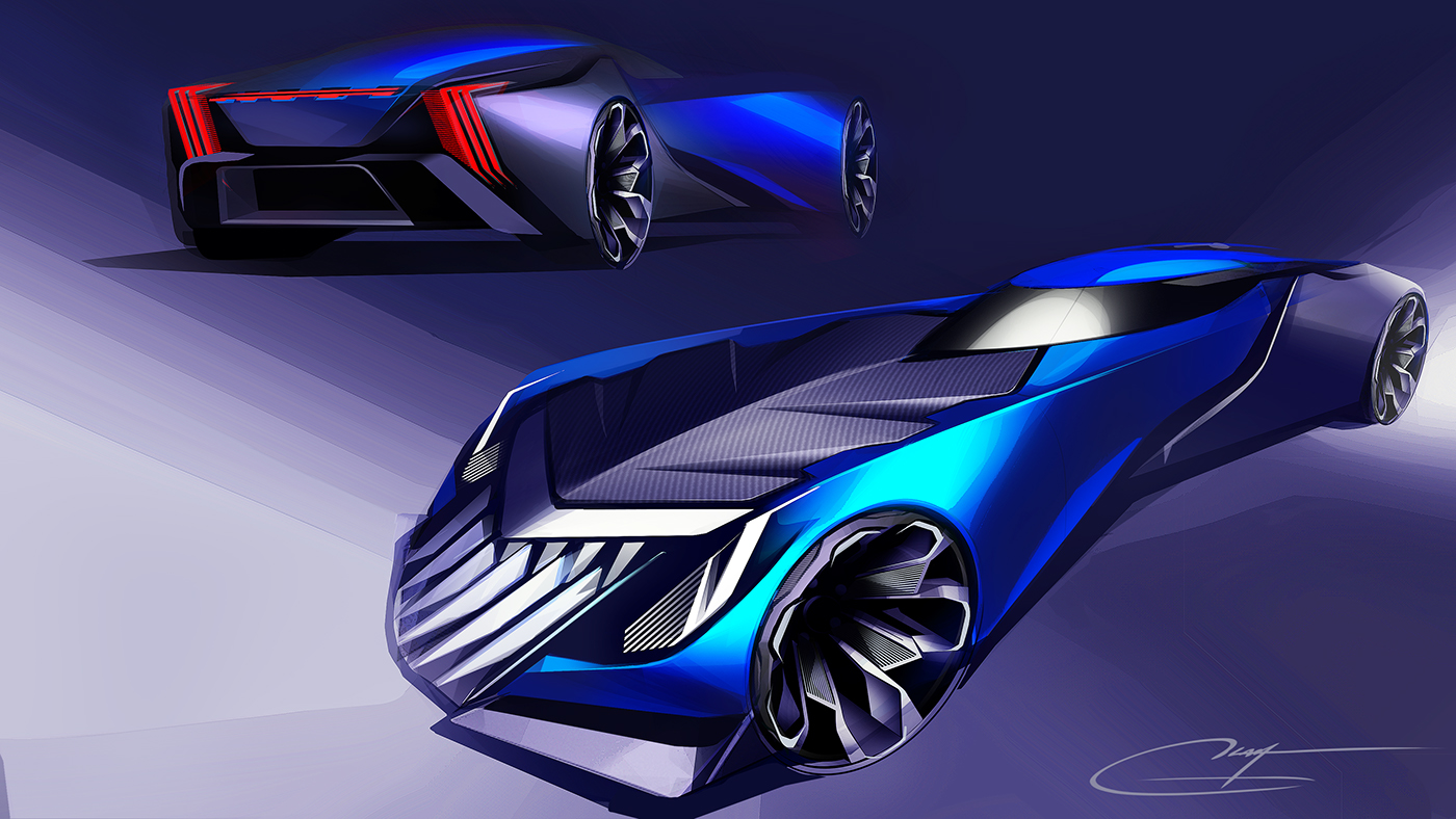 Hand drawn car，sketch，draft，VISCOM，Visual communication，design sketch，ps，