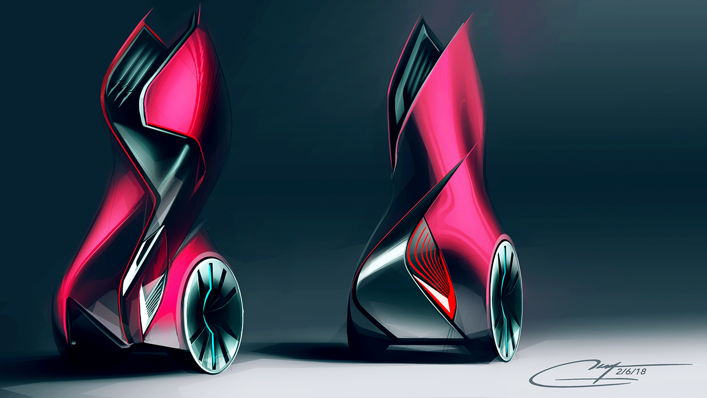 Hand drawn car，sketch，draft，VISCOM，Visual communication，design sketch，ps，