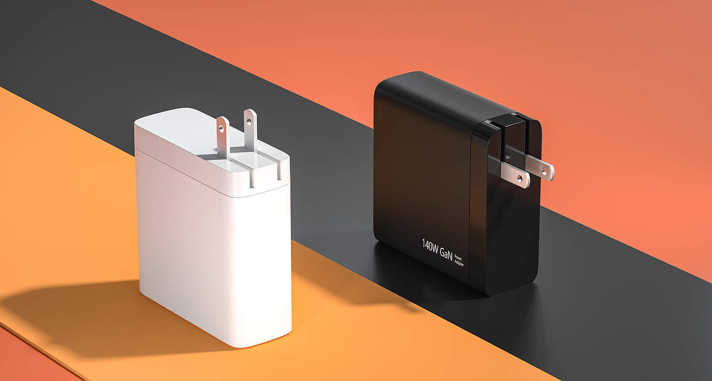 Charger，Digital，Product rendering，Gallium nitride，