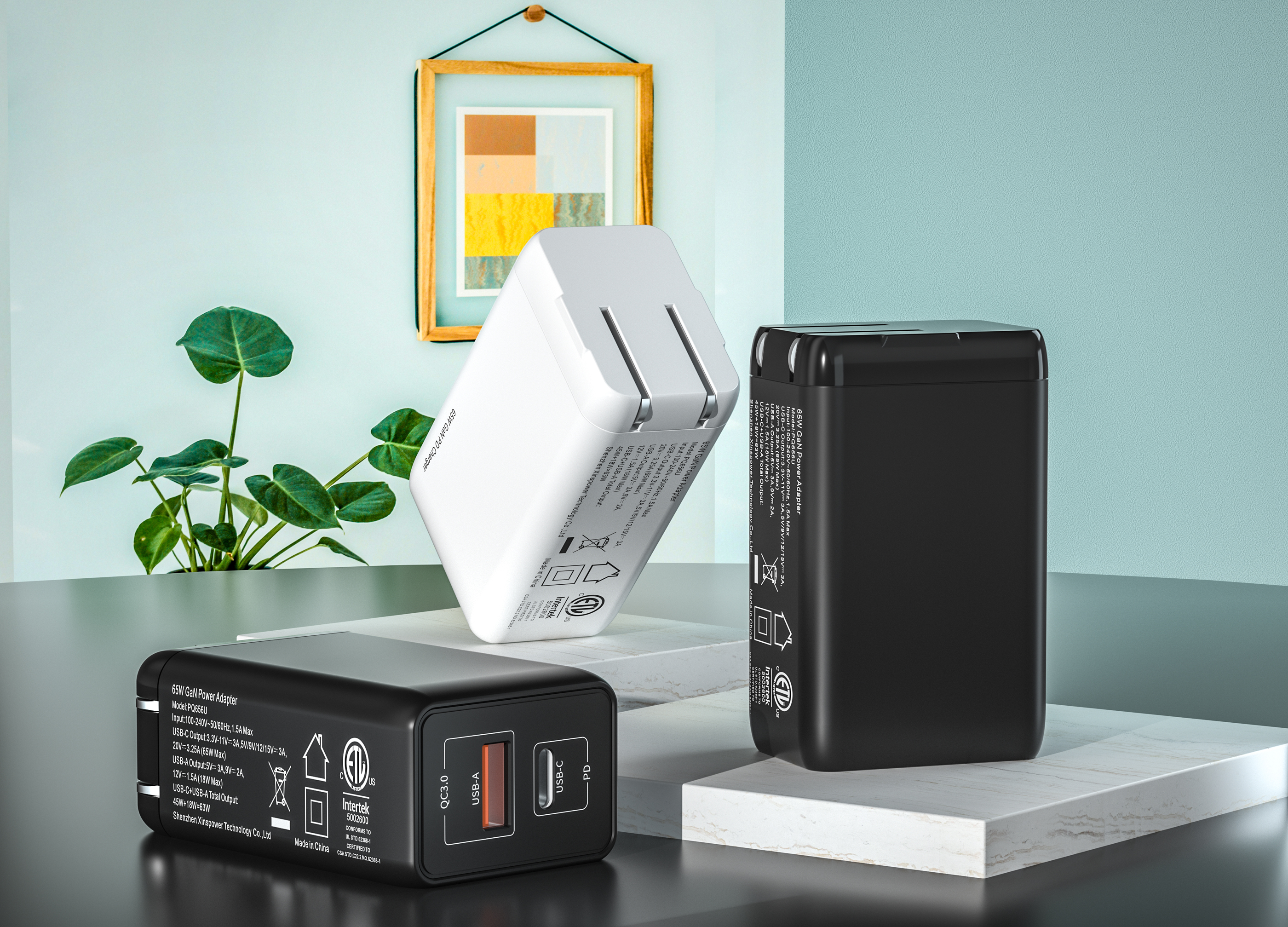 Charger，Digital，Product rendering，Gallium nitride，