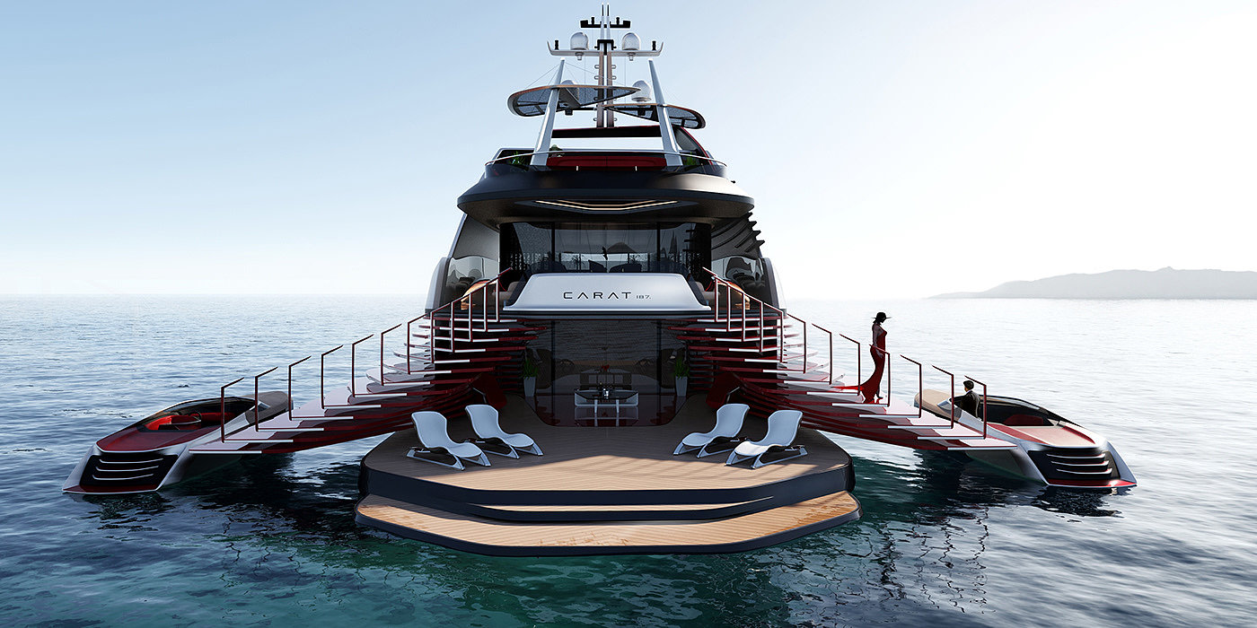 Gareth Davies，Carat 187，Super Yacht ，Aesthetic design，