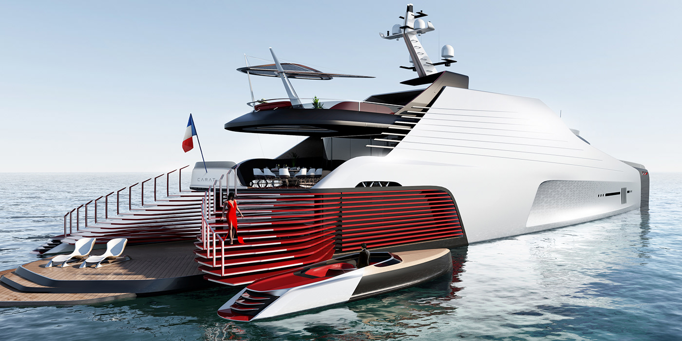Gareth Davies，Carat 187，Super Yacht ，Aesthetic design，
