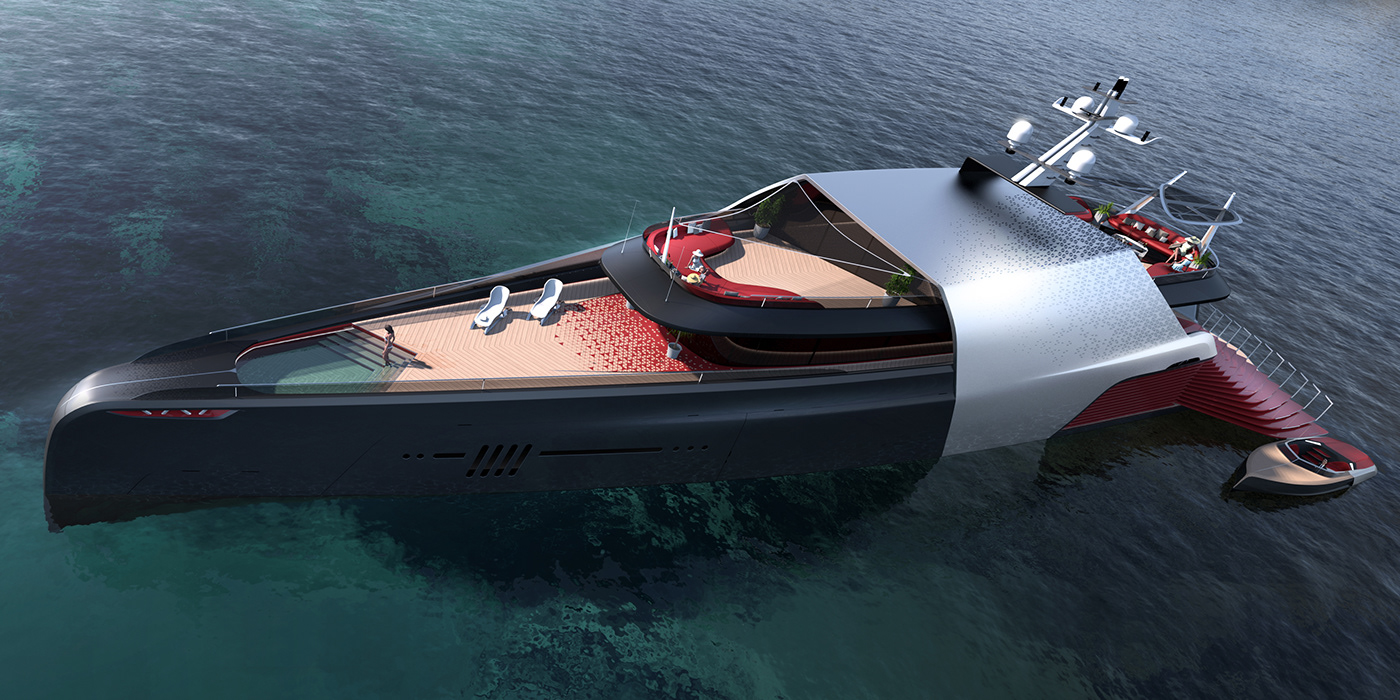 Gareth Davies，Carat 187，Super Yacht ，Aesthetic design，