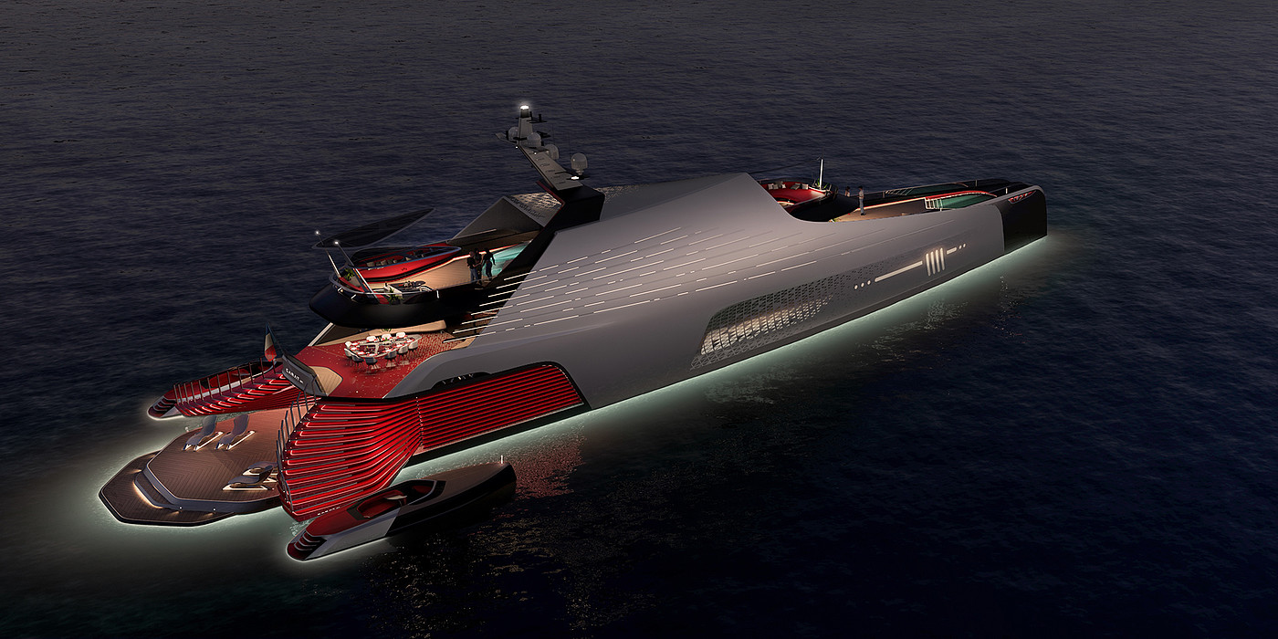 Gareth Davies，Carat 187，Super Yacht ，Aesthetic design，