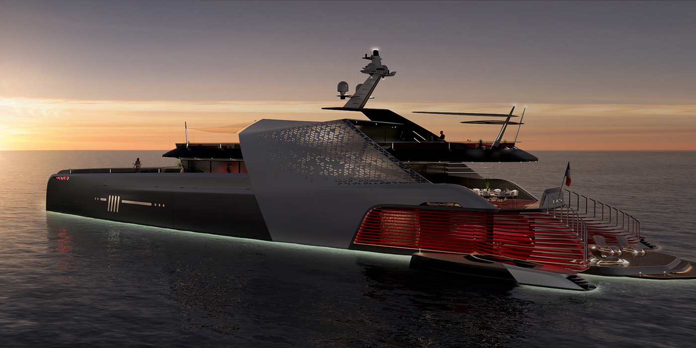 Gareth Davies，Carat 187，Super Yacht ，Aesthetic design，