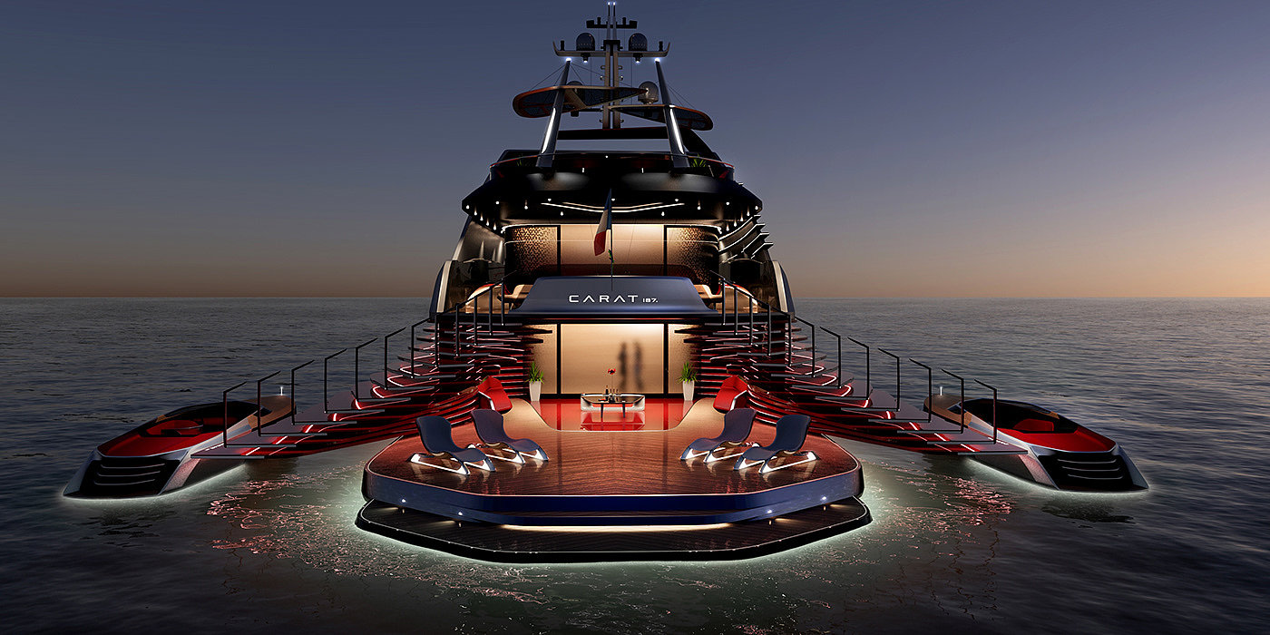 Gareth Davies，Carat 187，Super Yacht ，Aesthetic design，