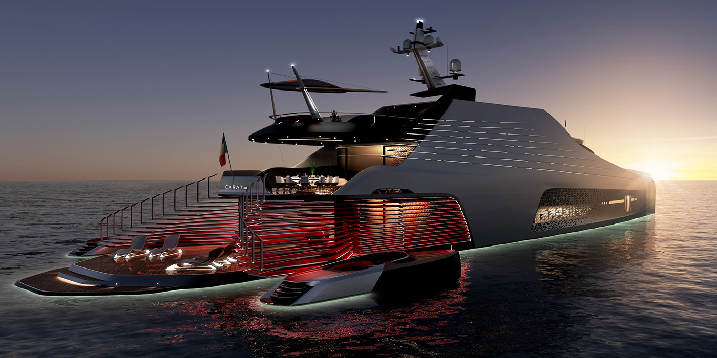 Gareth Davies，Carat 187，Super Yacht ，Aesthetic design，