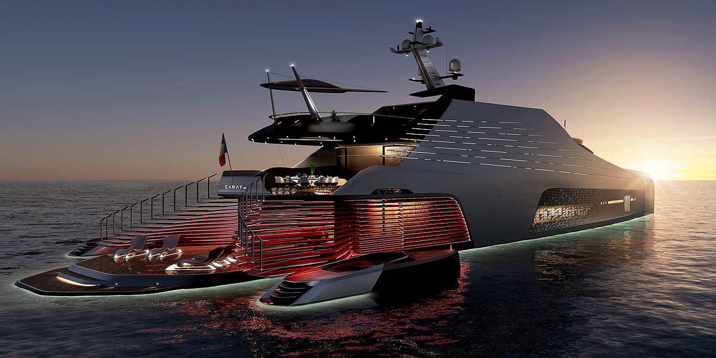 Gareth Davies，Carat 187，Super Yacht ，Aesthetic design，