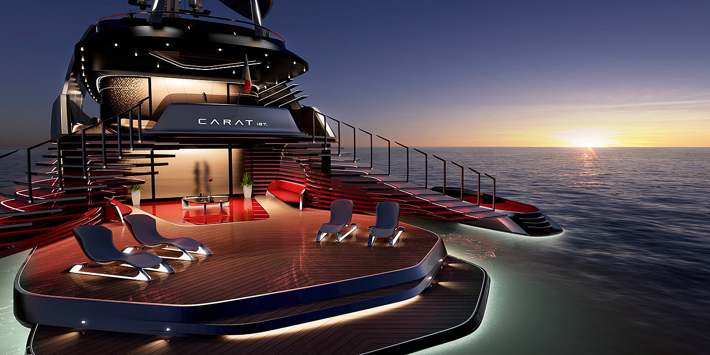 Gareth Davies，Carat 187，Super Yacht ，Aesthetic design，