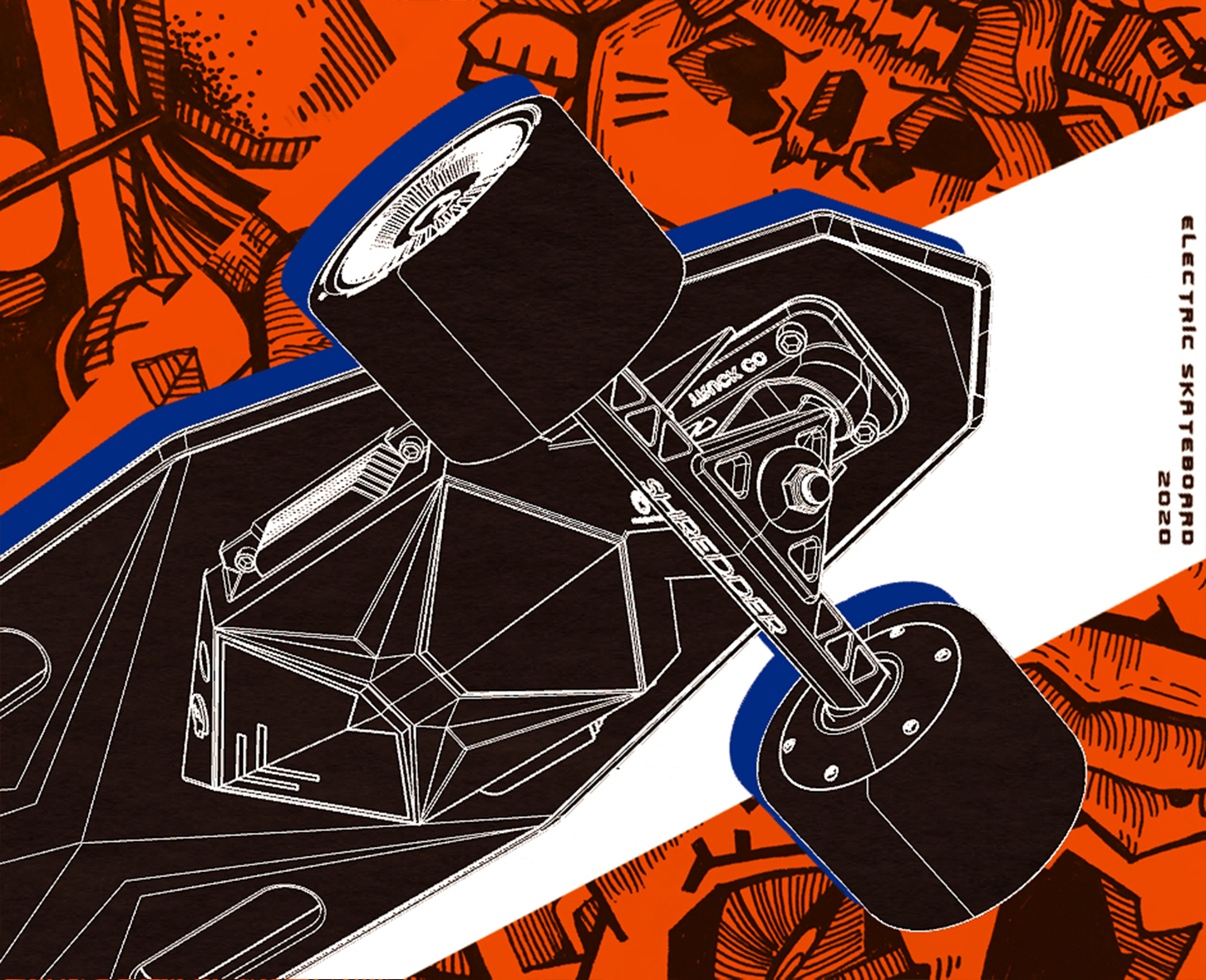 Four-wheel electric skateboard，Short-distance transportation tool，Skate，