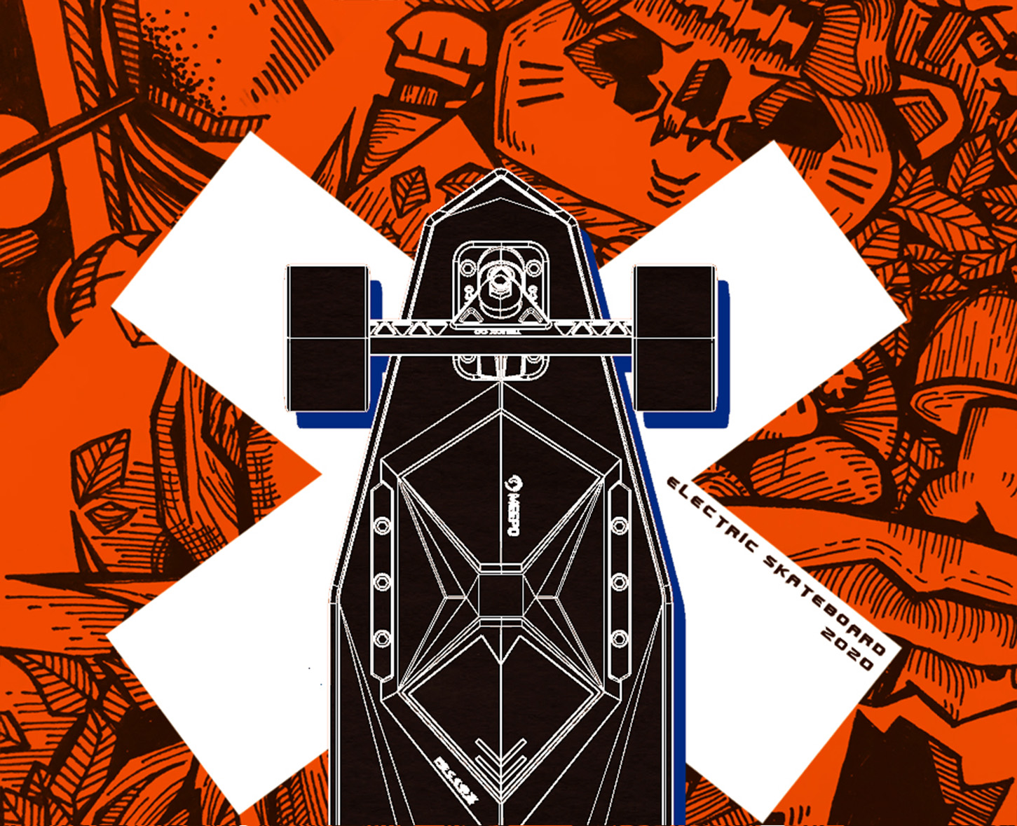 Four-wheel electric skateboard，Short-distance transportation tool，Skate，