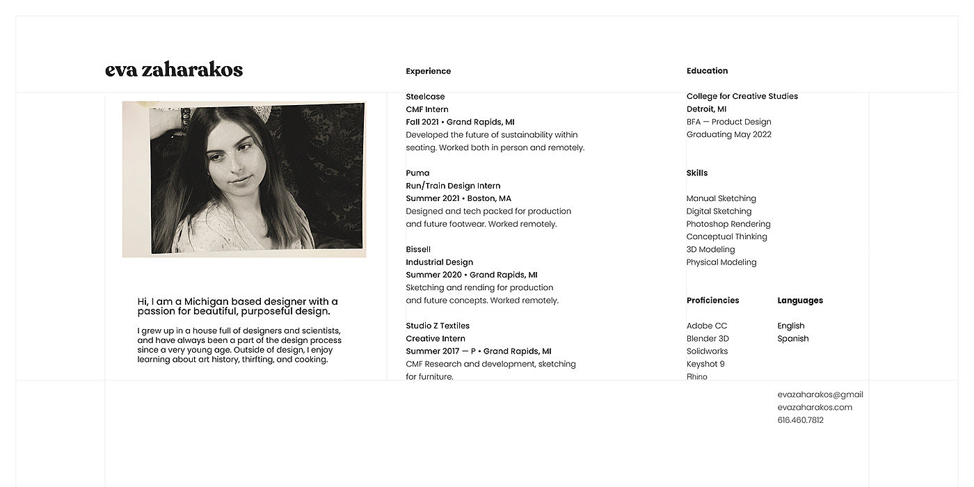 Eva Zaharakos，portfolio，industrial design，sample reels，
