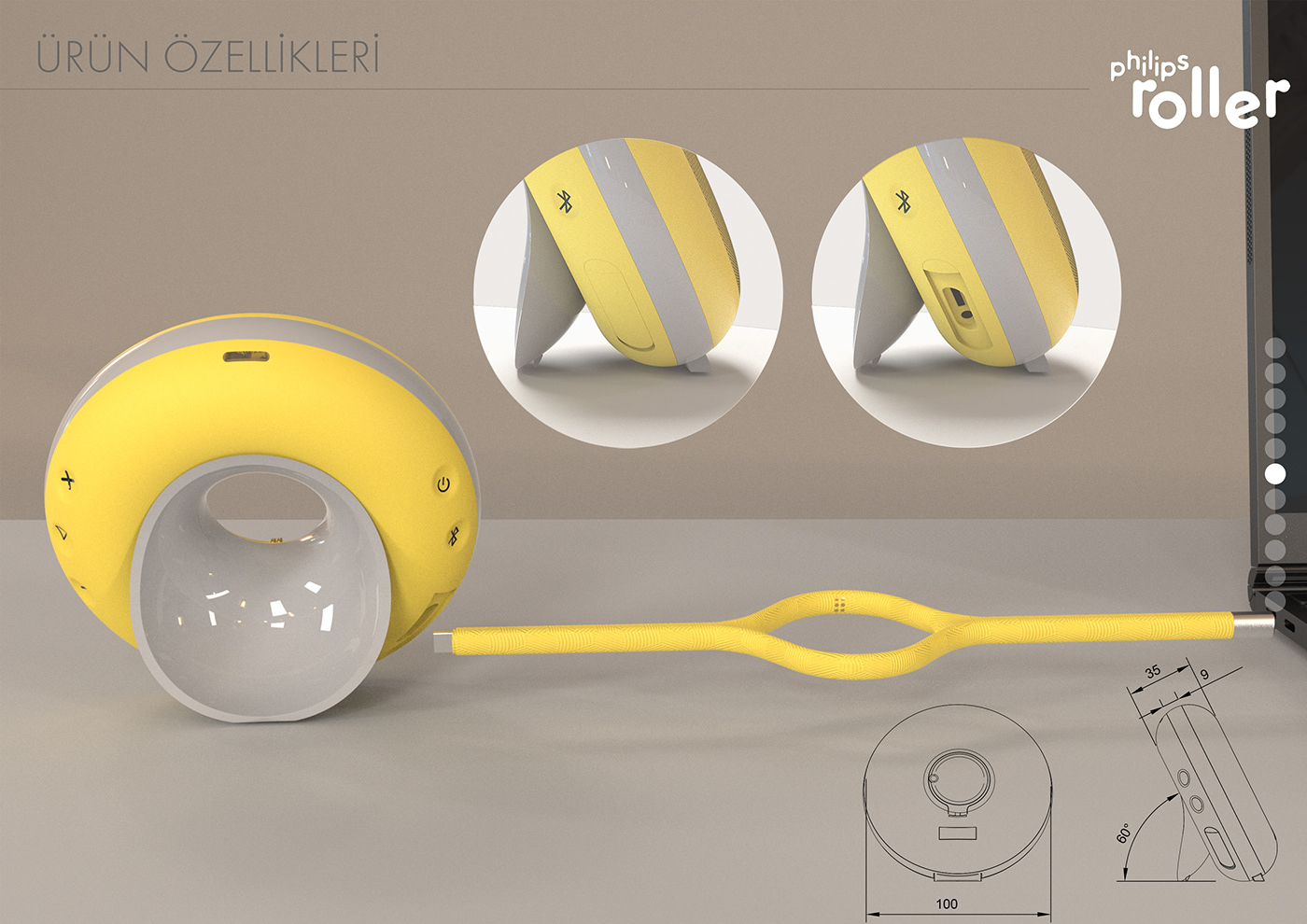 Philips，Roller speaker，product design，Redesign，Ultrasonic sound wave，The Roller，