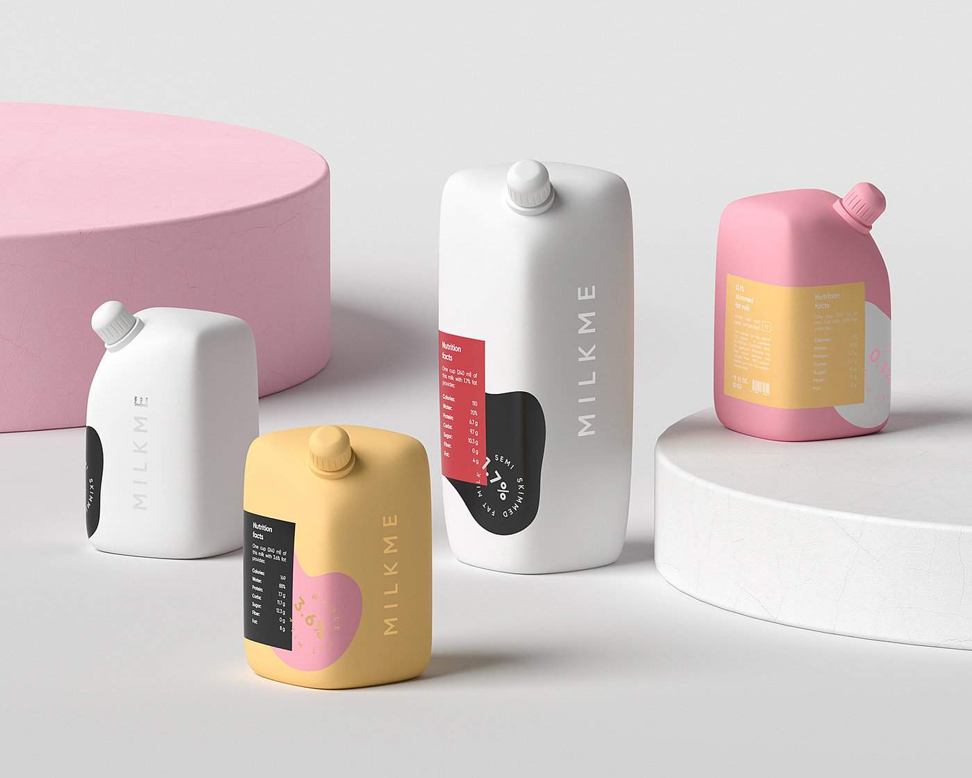 Ilya Volgin，MILKME，Pentawards 2021 Gold Medal，packing design，Overload visual concept，Recycled plastics，