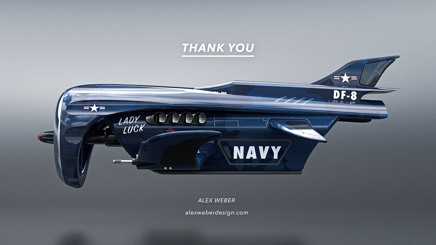 Alex Weber，DF-8 UAV Fighter，Streamlined design，f4u pirate ship，