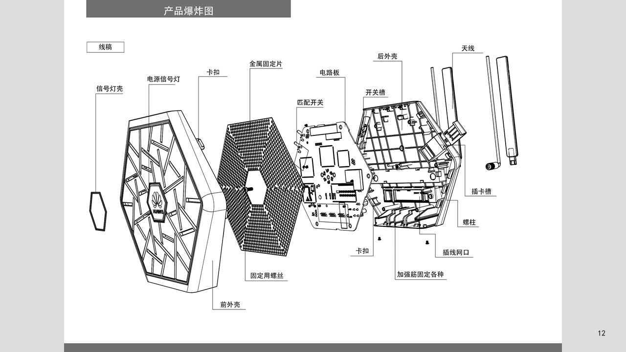 Huawei，Router，Chinese lattice window，Hexagonal ice crack，