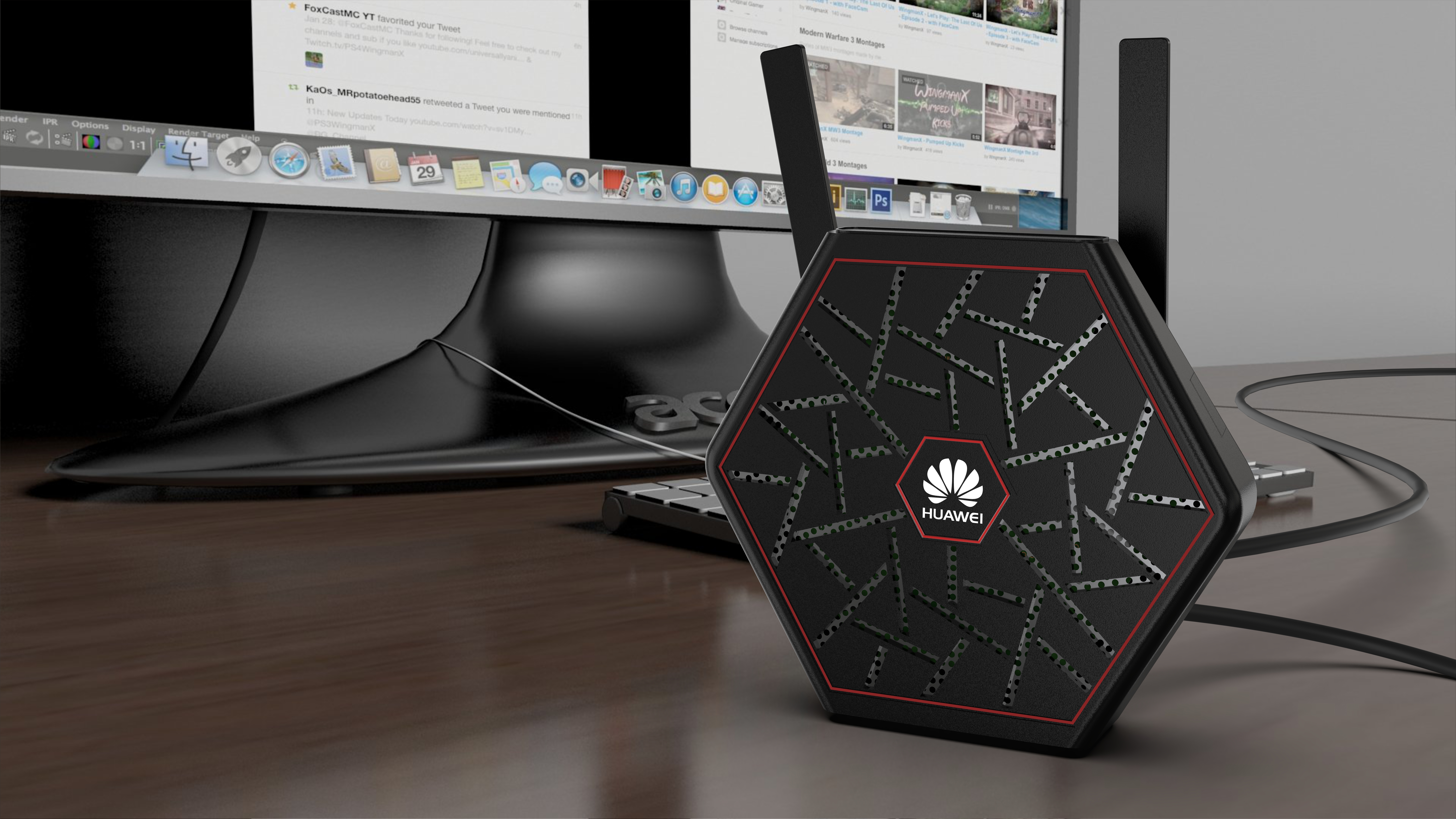 Huawei，Router，Chinese lattice window，Hexagonal ice crack，