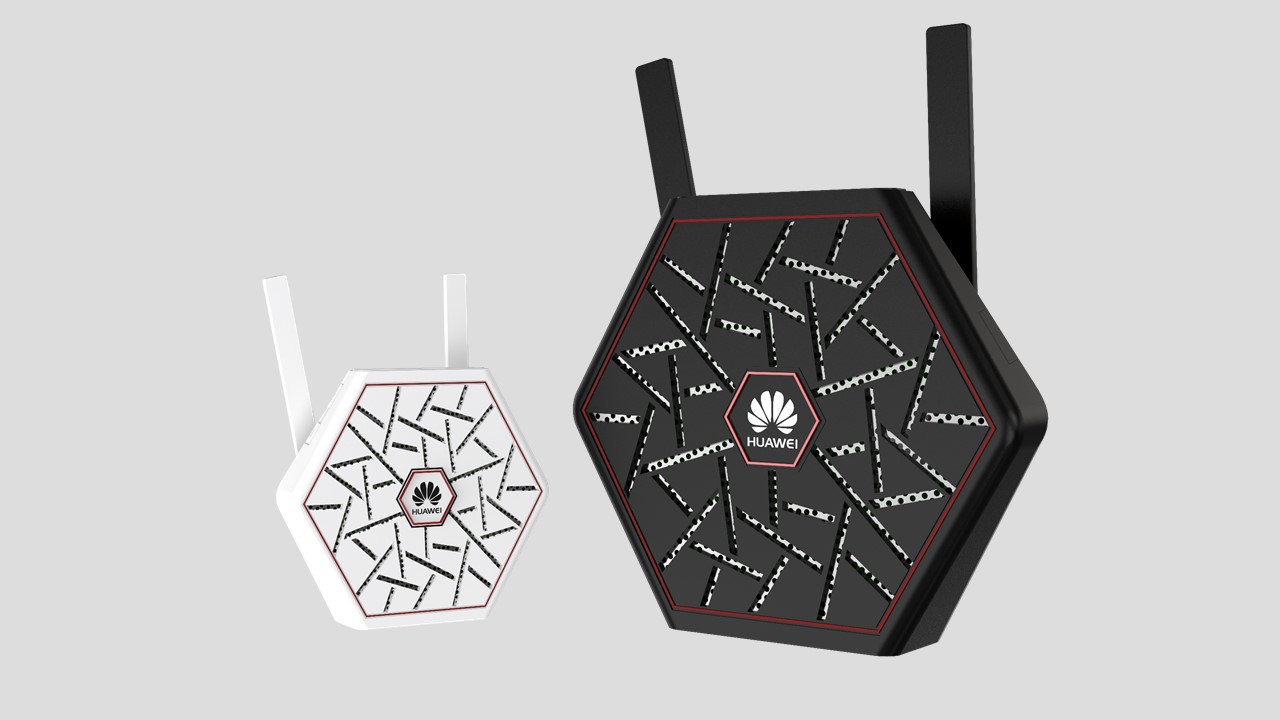 Huawei，Router，Chinese lattice window，Hexagonal ice crack，