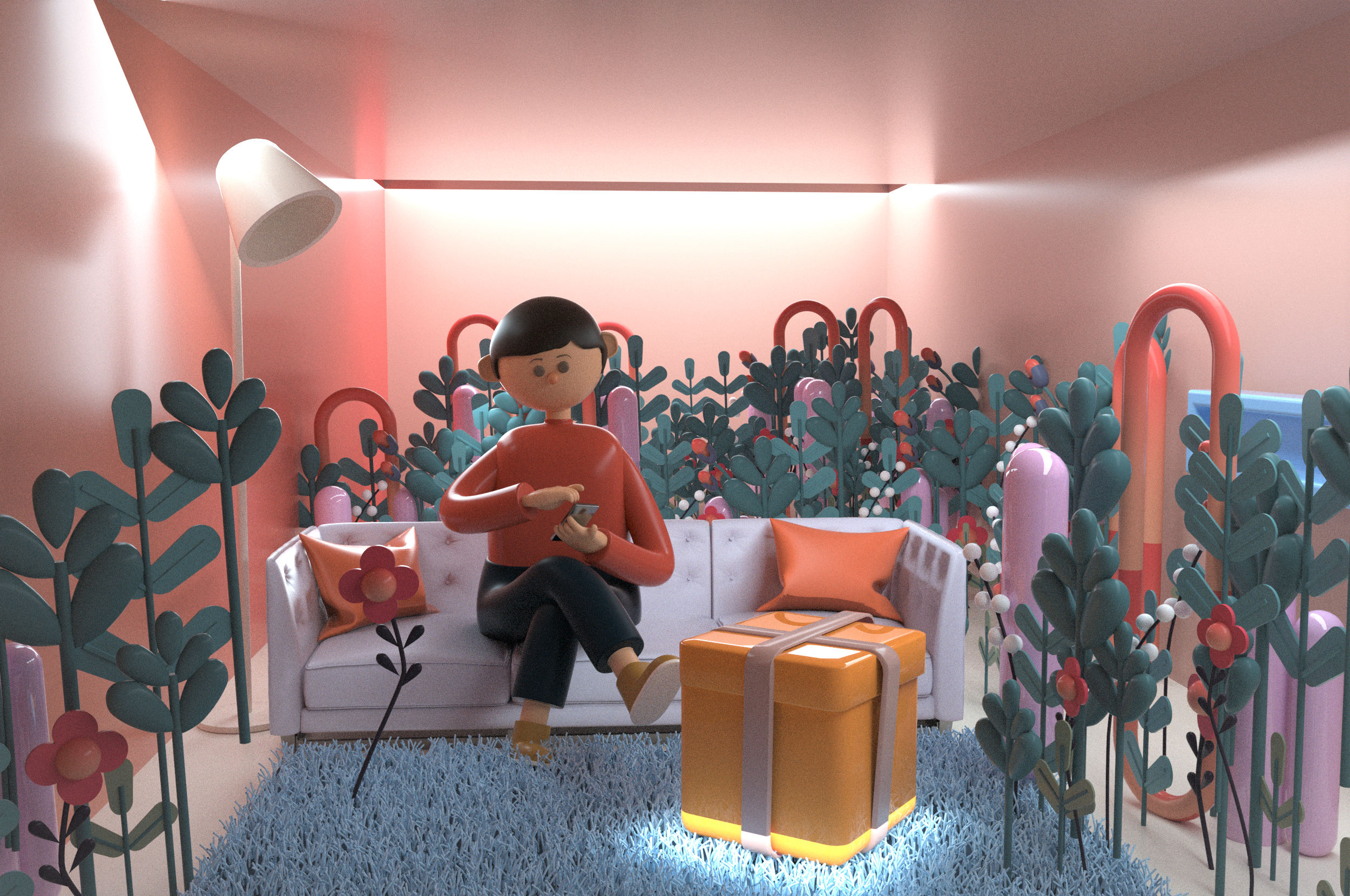 Mother's Day，c4d，Visual design，