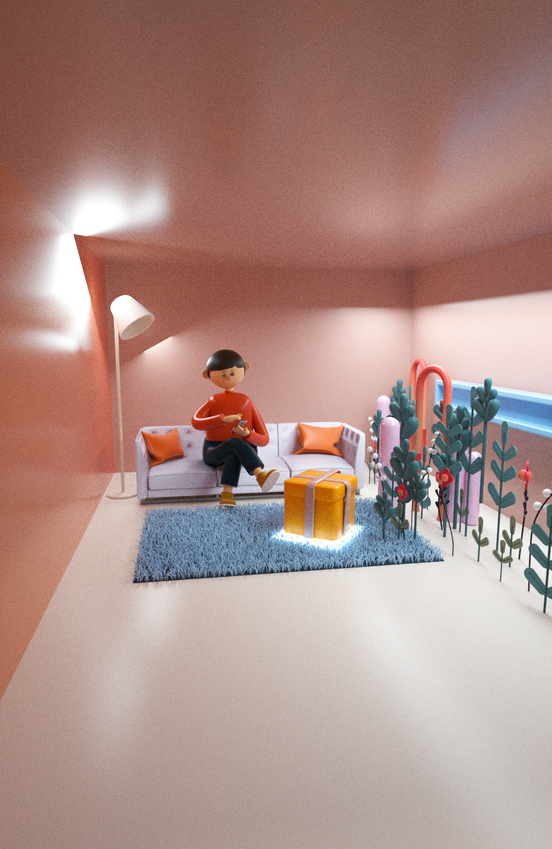 Mother's Day，c4d，Visual design，