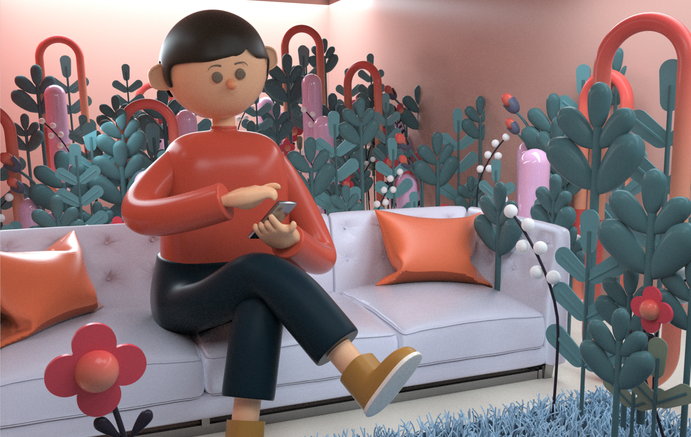 Mother's Day，c4d，Visual design，