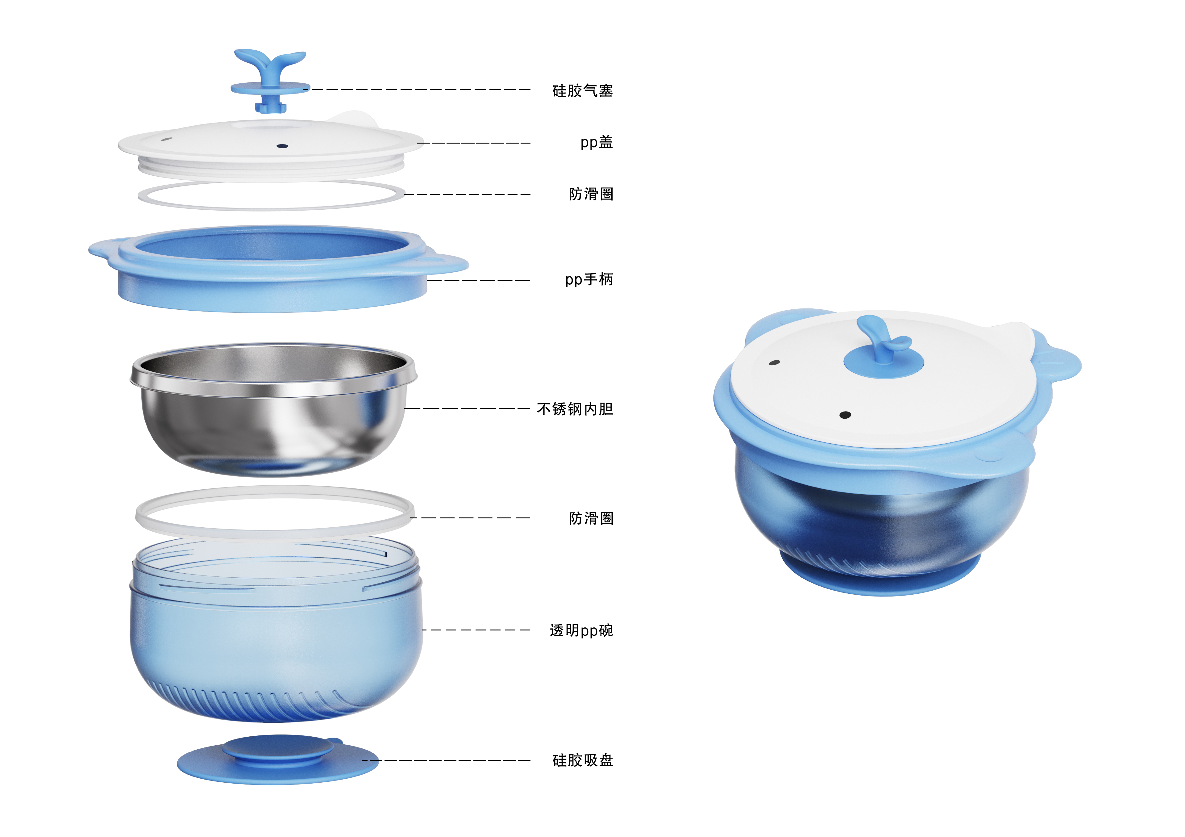 Supplementary food for children，Auxiliary food heat preservation bowl，